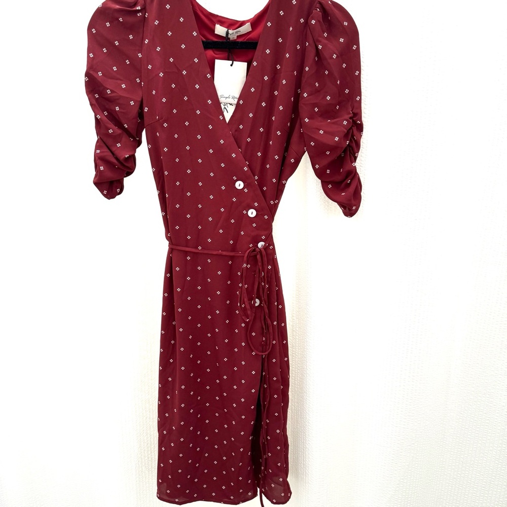 Simple Retro Jade Chiffon Tea Dress Size XS